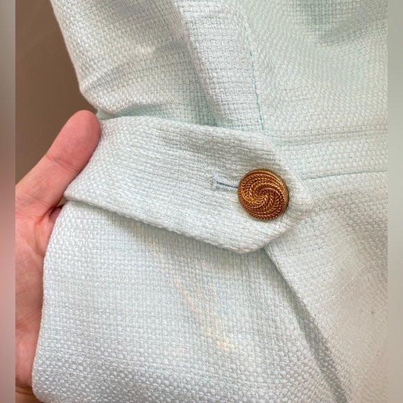Pastel Tweed sheath dress with gold button detail size M - Picture 5 of 8